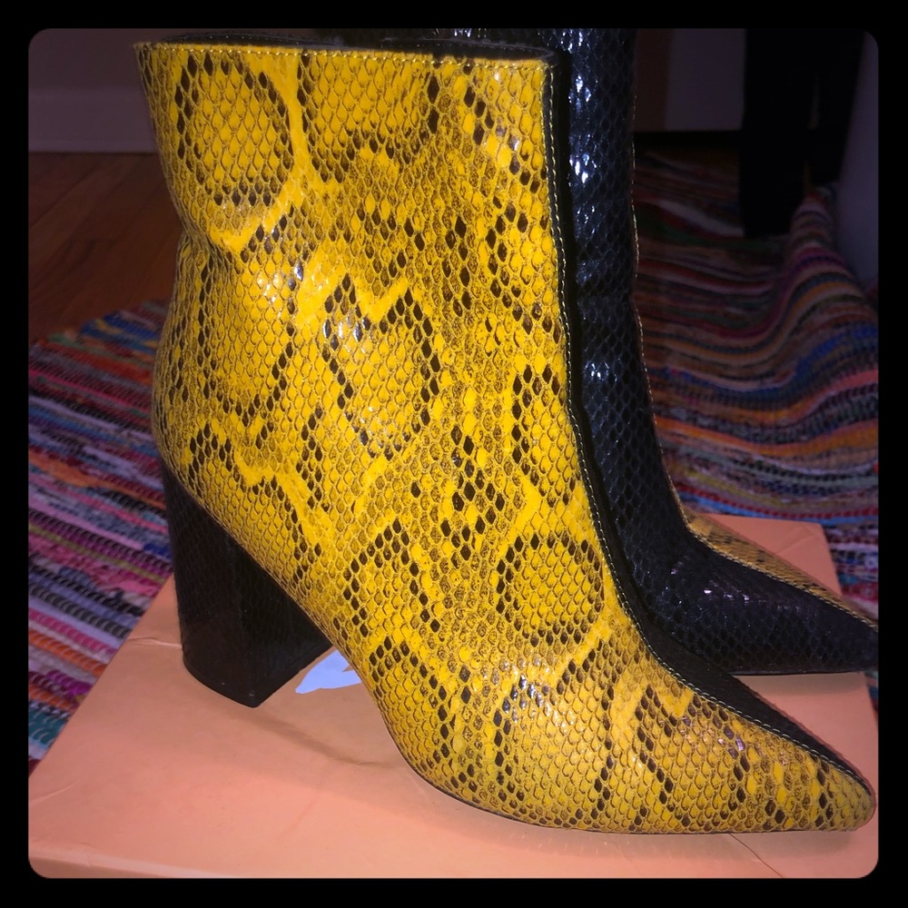 Public desire two toned snake skin boot